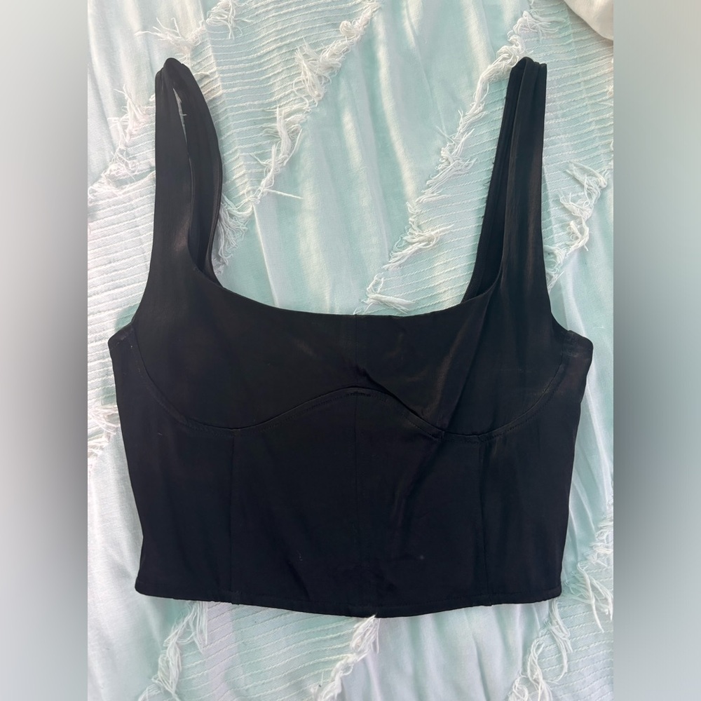 Zara Black Cropped Tank Top